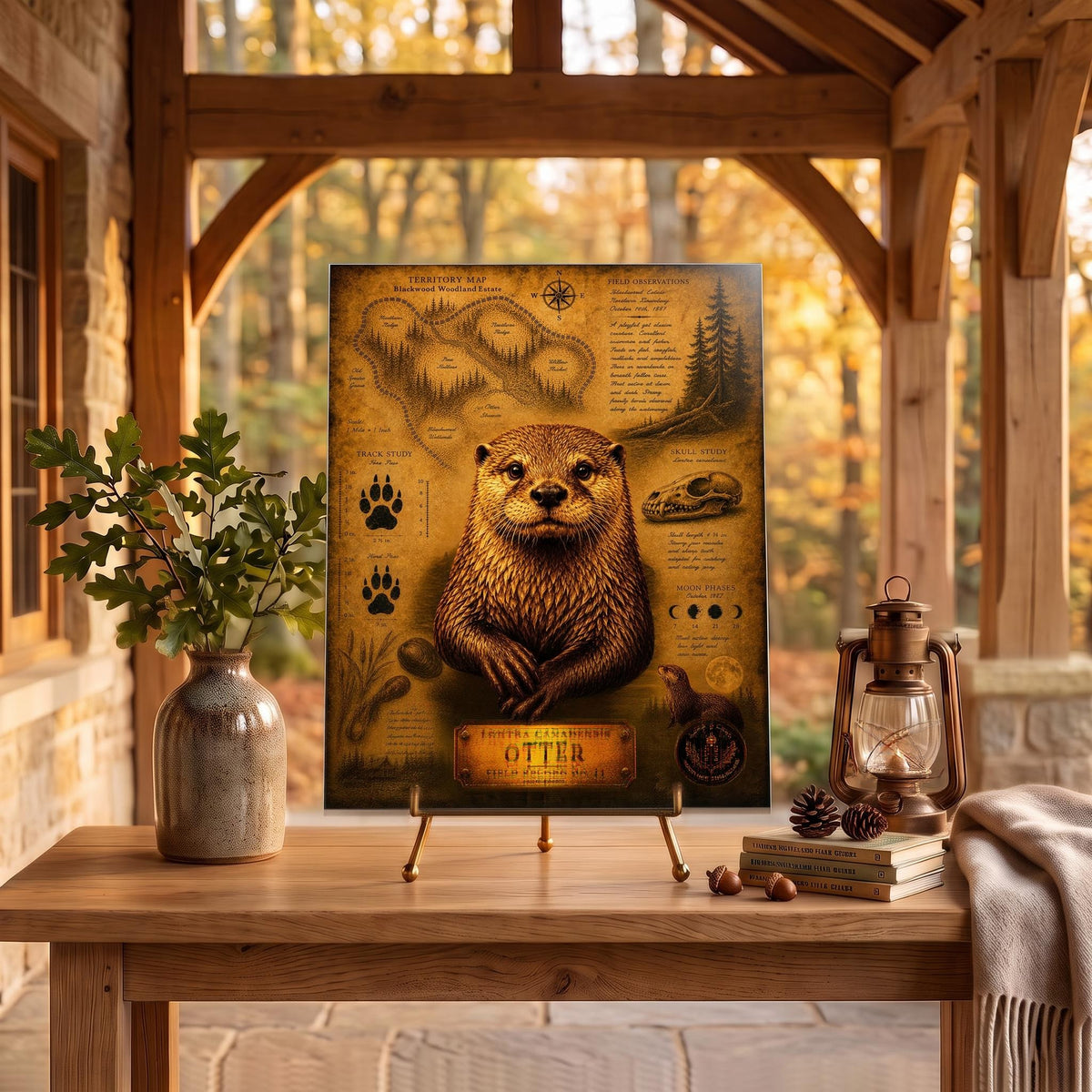Otter Tempered Glass Art, Charcuterie Serving Board, Woodland Animal Decor, Otter Art, Nature Lover Gift