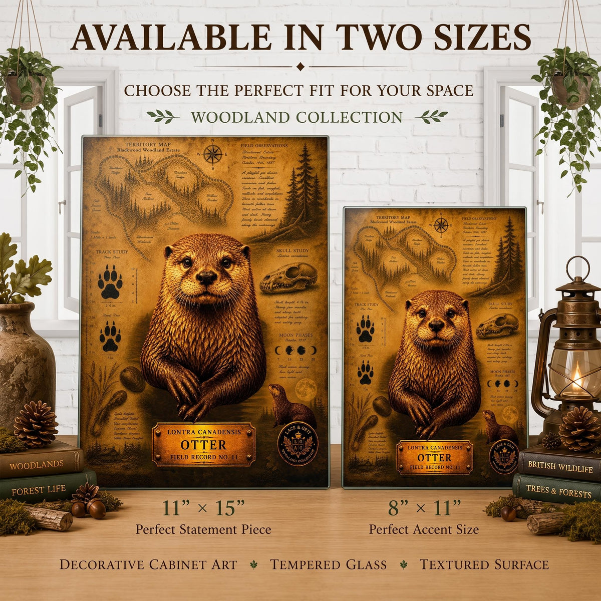 Otter Tempered Glass Art, Charcuterie Serving Board, Woodland Animal Decor, Otter Art, Nature Lover Gift