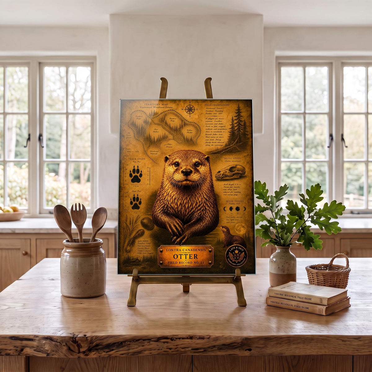Otter Tempered Glass Art, Charcuterie Serving Board, Woodland Animal Decor, Otter Art, Nature Lover Gift