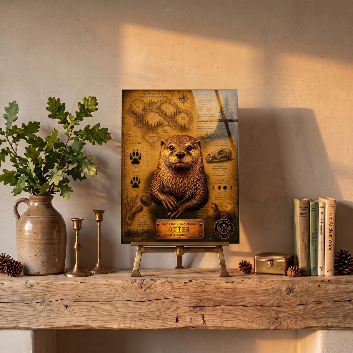 Otter Tempered Glass Art, Charcuterie Serving Board, Woodland Animal Decor, Otter Art, Nature Lover Gift