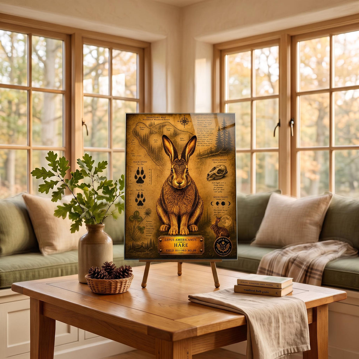 Hare Tempered Glass Art, Charcuterie Serving Board, Woodland Animal Decor, Hare Art, Nature Lover Gift