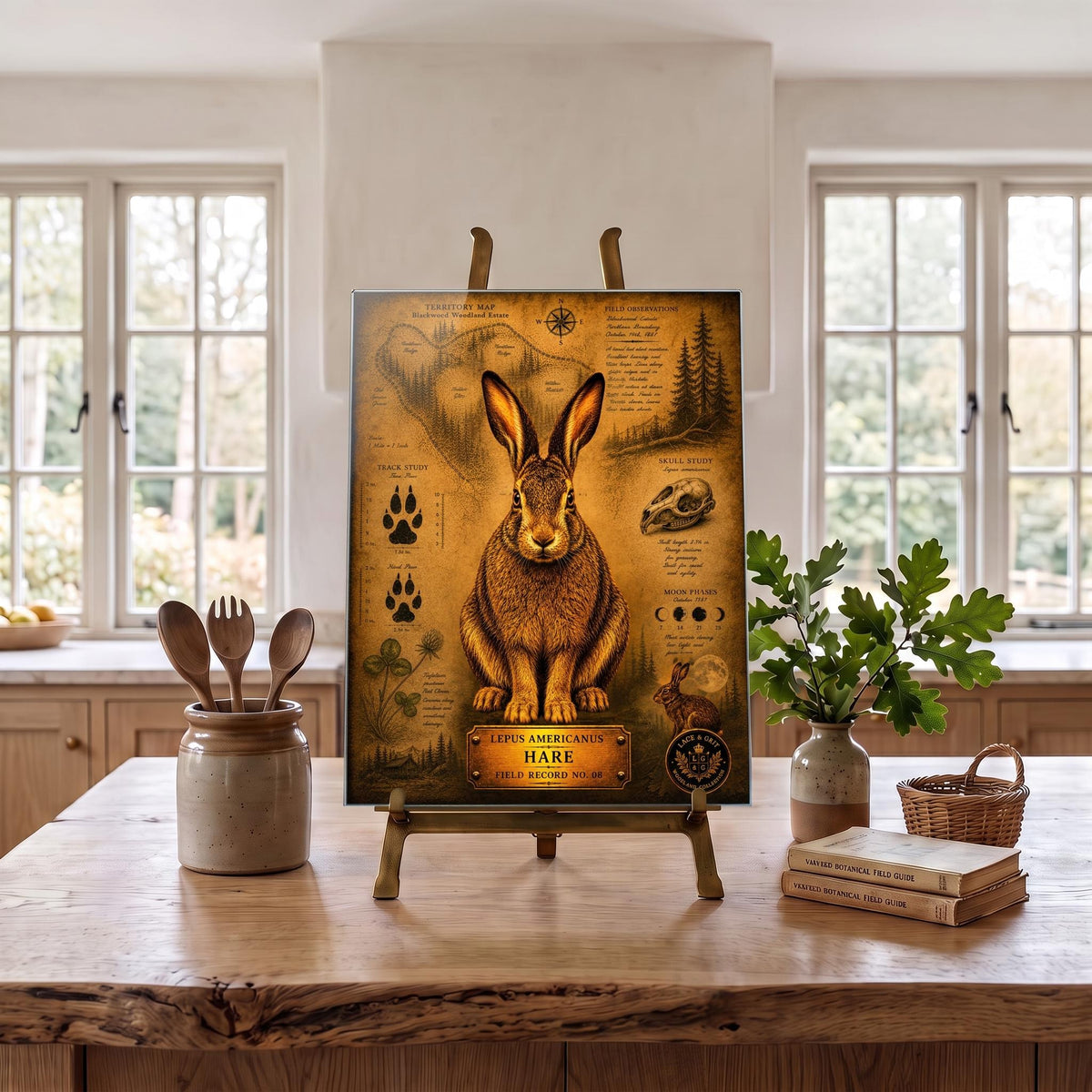 Hare Tempered Glass Art, Charcuterie Serving Board, Woodland Animal Decor, Hare Art, Nature Lover Gift