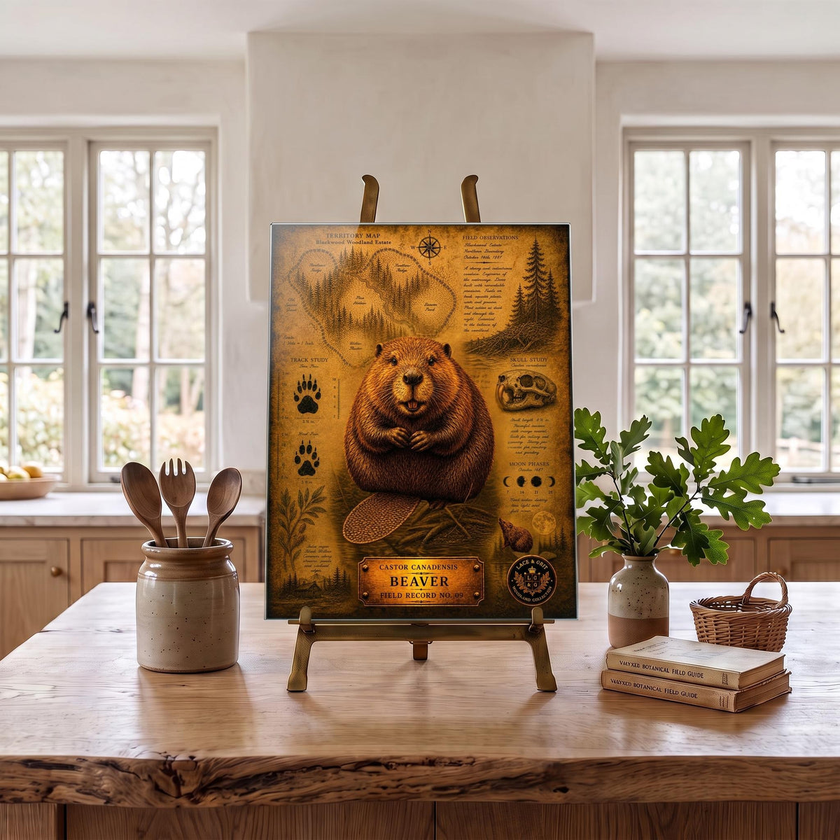 Beaver Tempered Glass Art, Charcuterie Serving Board, Woodland Animal Decor, Beaver Art, Nature Lover Gift