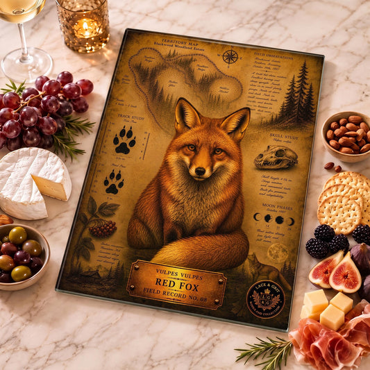 Red Fox Tempered Glass Art, Charcuterie Serving Board, Woodland Animal Decor, Fox Art, Nature Lover Gift