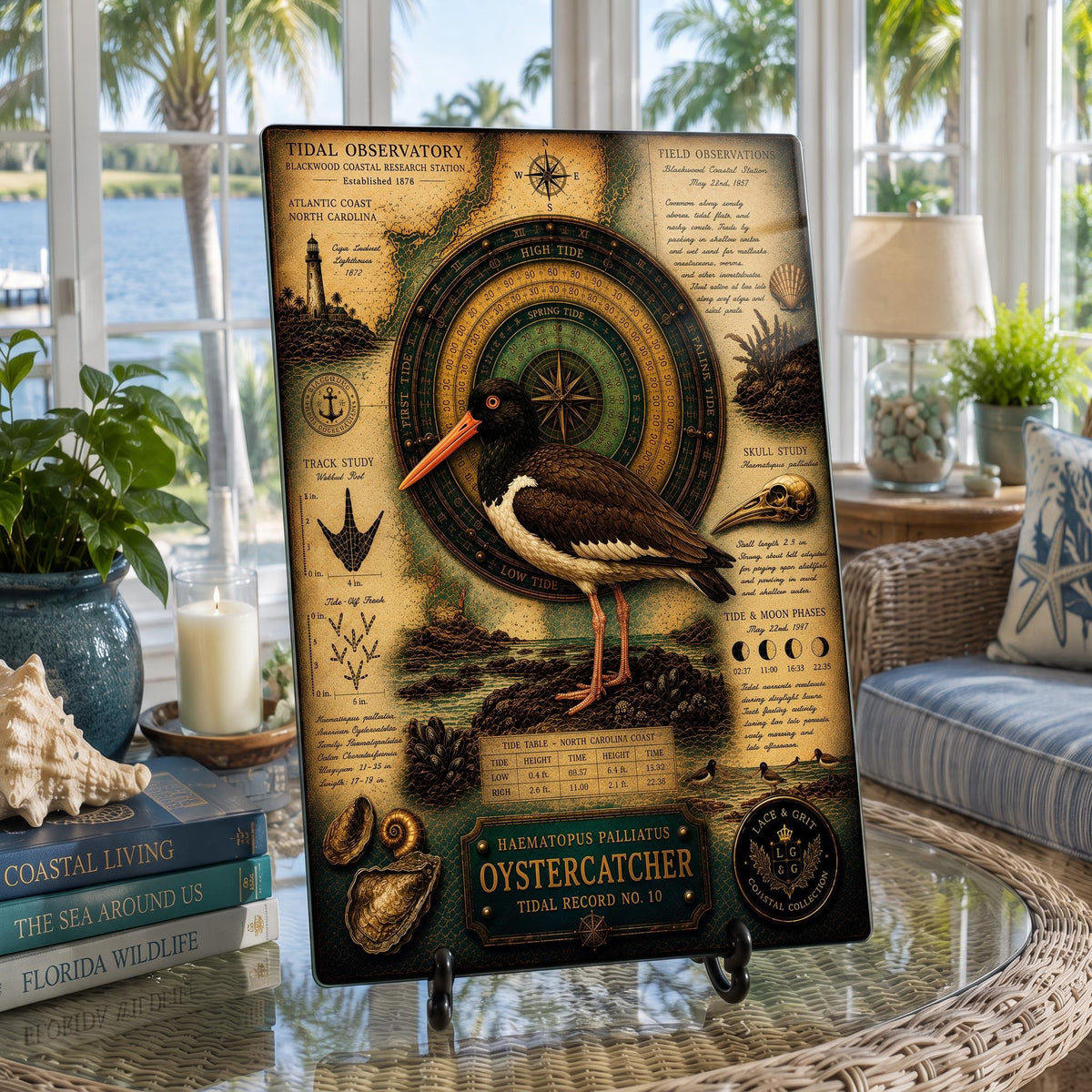 Oystercatcher Tempered Glass Art Board | Coastal Field Studies