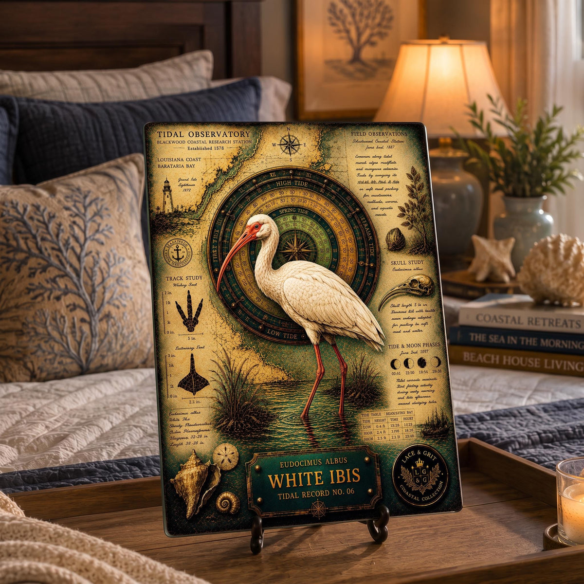 White Ibis Tempered Glass Art Board | Coastal Field Studies