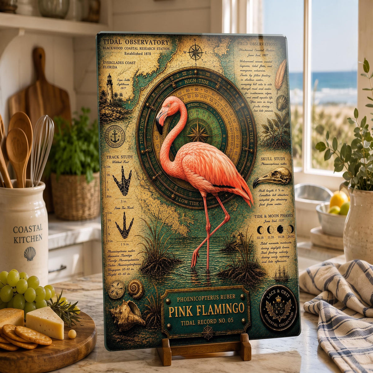 Pink Flamingo Tempered Glass Art Board | Coastal Field Studies