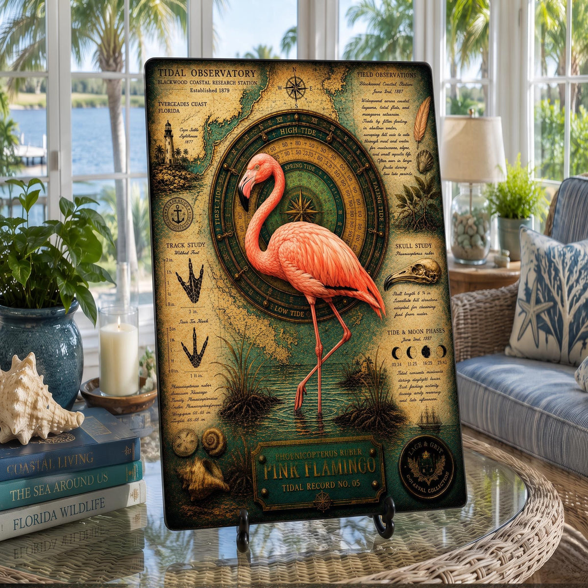 Pink Flamingo Tempered Glass Art Board | Coastal Field Studies