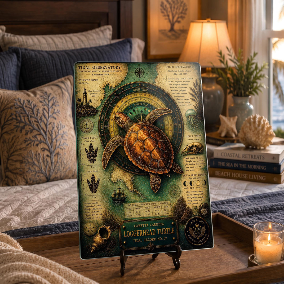 Loggerhead Turtle Tempered Glass Art Board | Coastal Field Studies