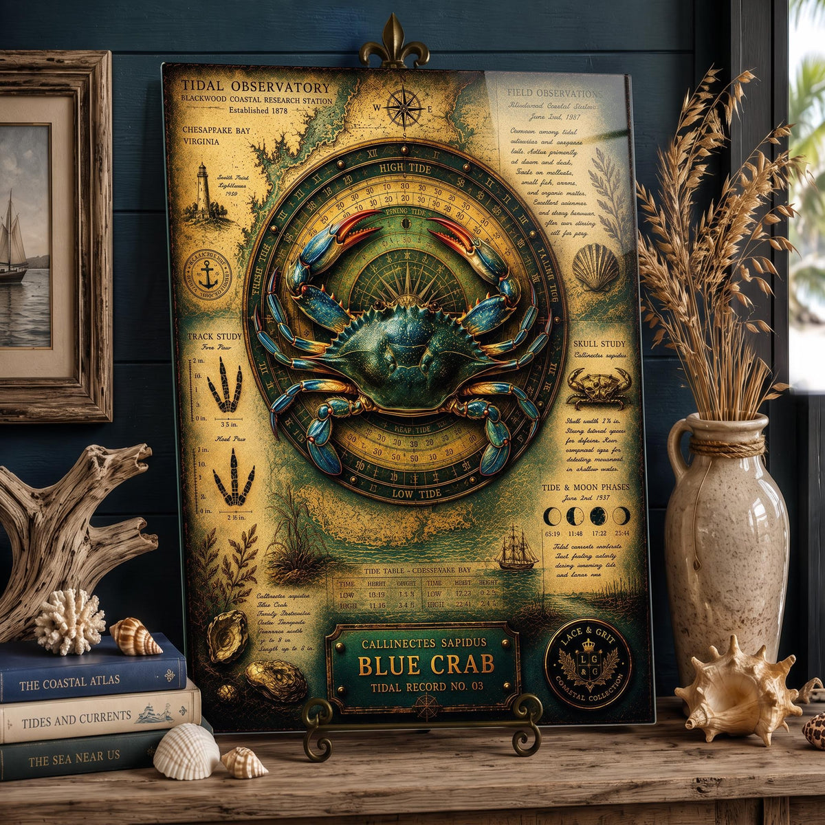 Blue Crab Tempered Glass Art Board | Coastal Field Studies