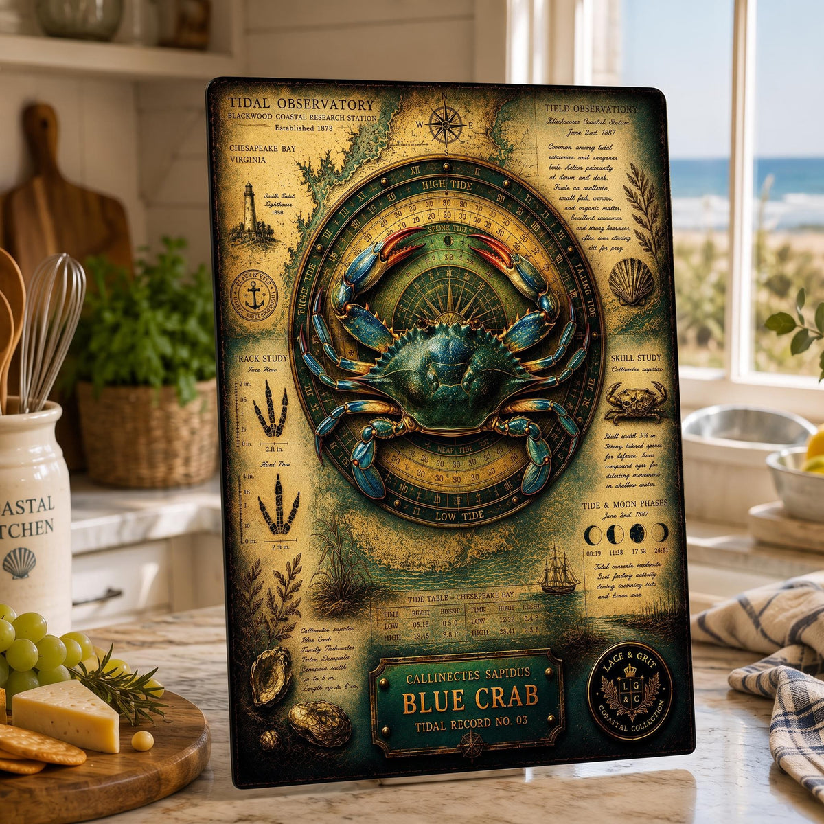 Blue Crab Tempered Glass Art Board | Coastal Field Studies