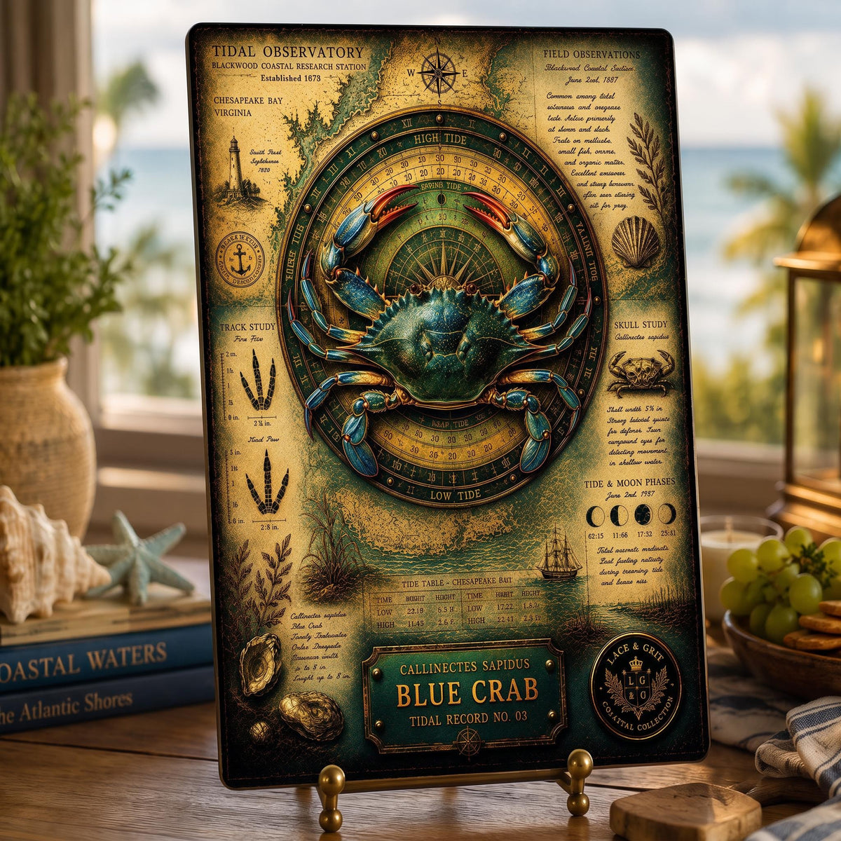 Blue Crab Tempered Glass Art Board | Coastal Field Studies