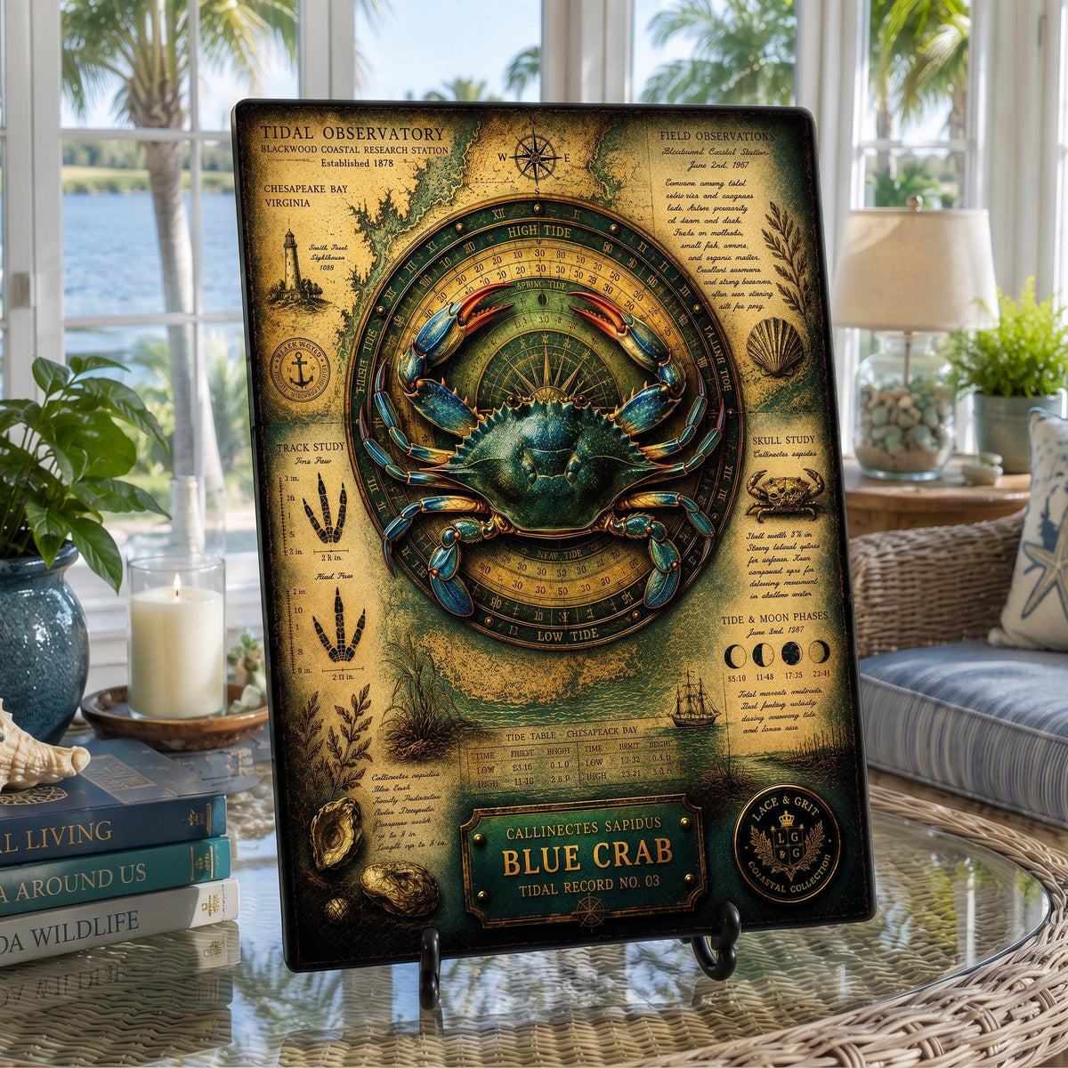 Blue Crab Tempered Glass Art Board | Coastal Field Studies