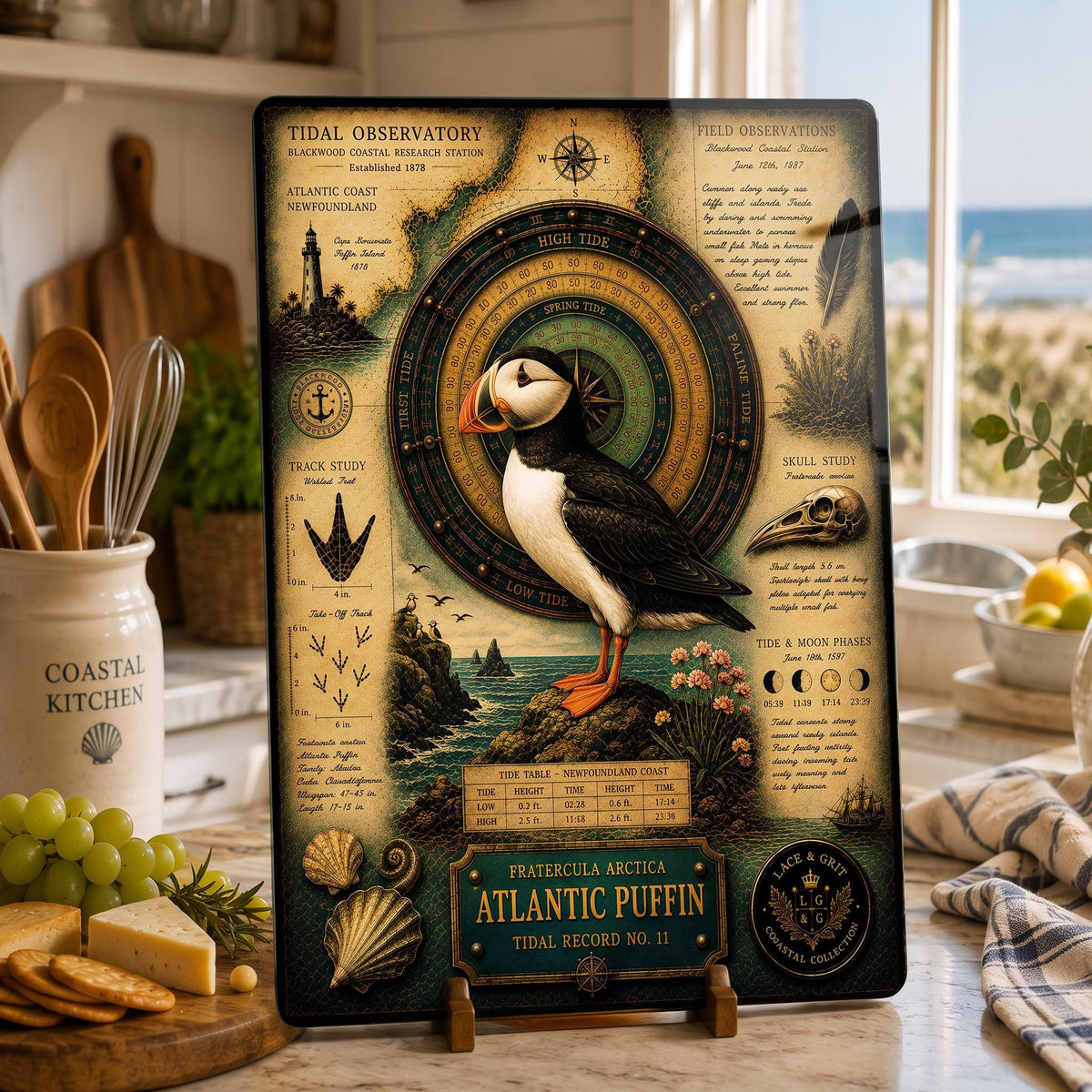Atlantic Puffin Tempered Glass Art Board | Coastal Field Studies