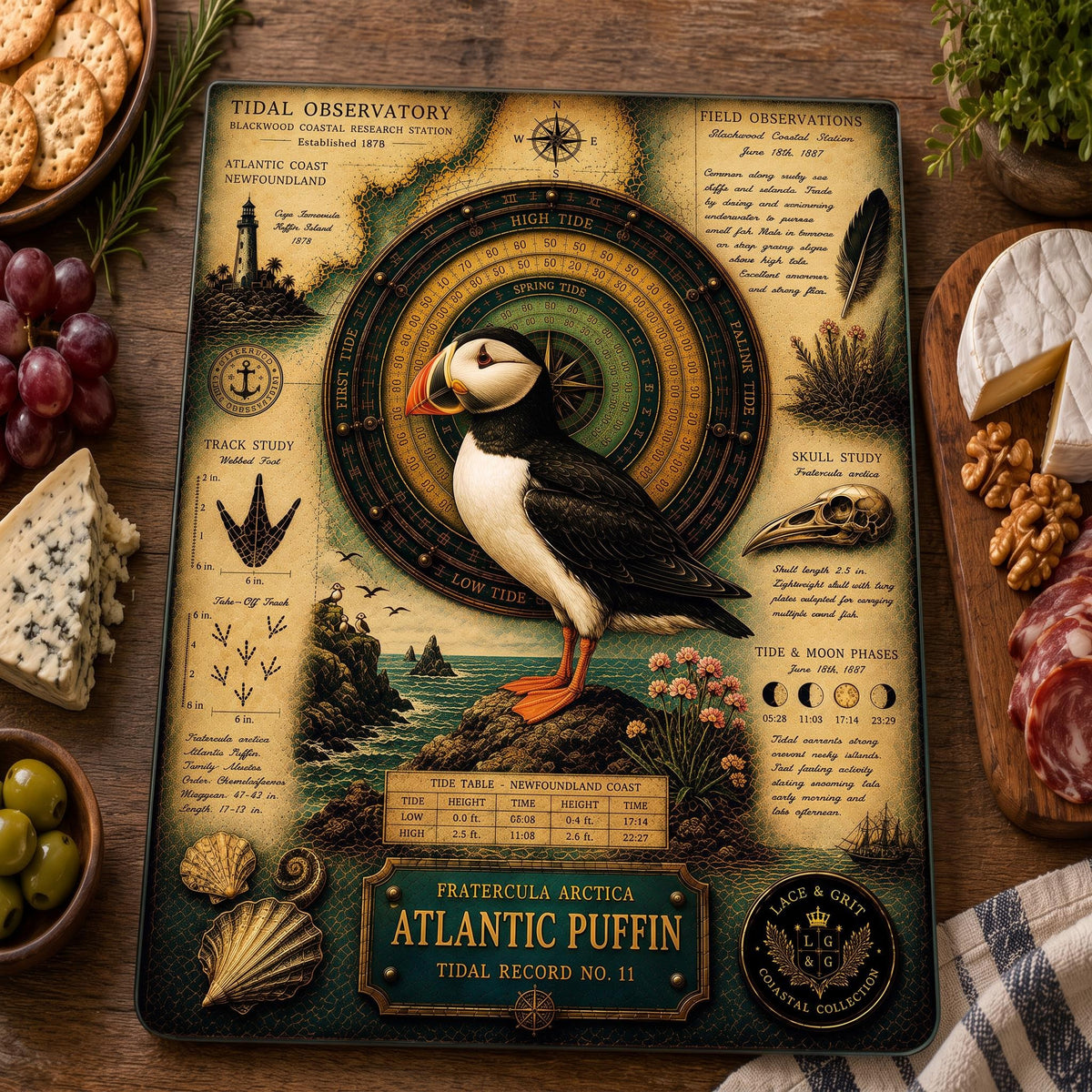 Atlantic Puffin Tempered Glass Art Board | Coastal Field Studies