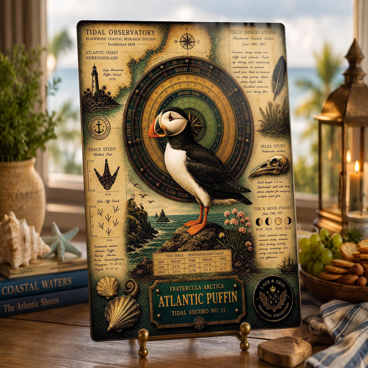Atlantic Puffin Tempered Glass Art Board | Coastal Field Studies