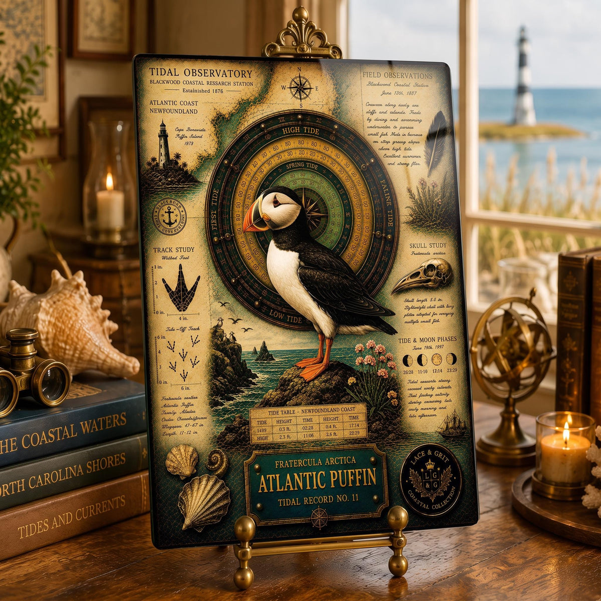 Atlantic Puffin Tempered Glass Art Board | Coastal Field Studies
