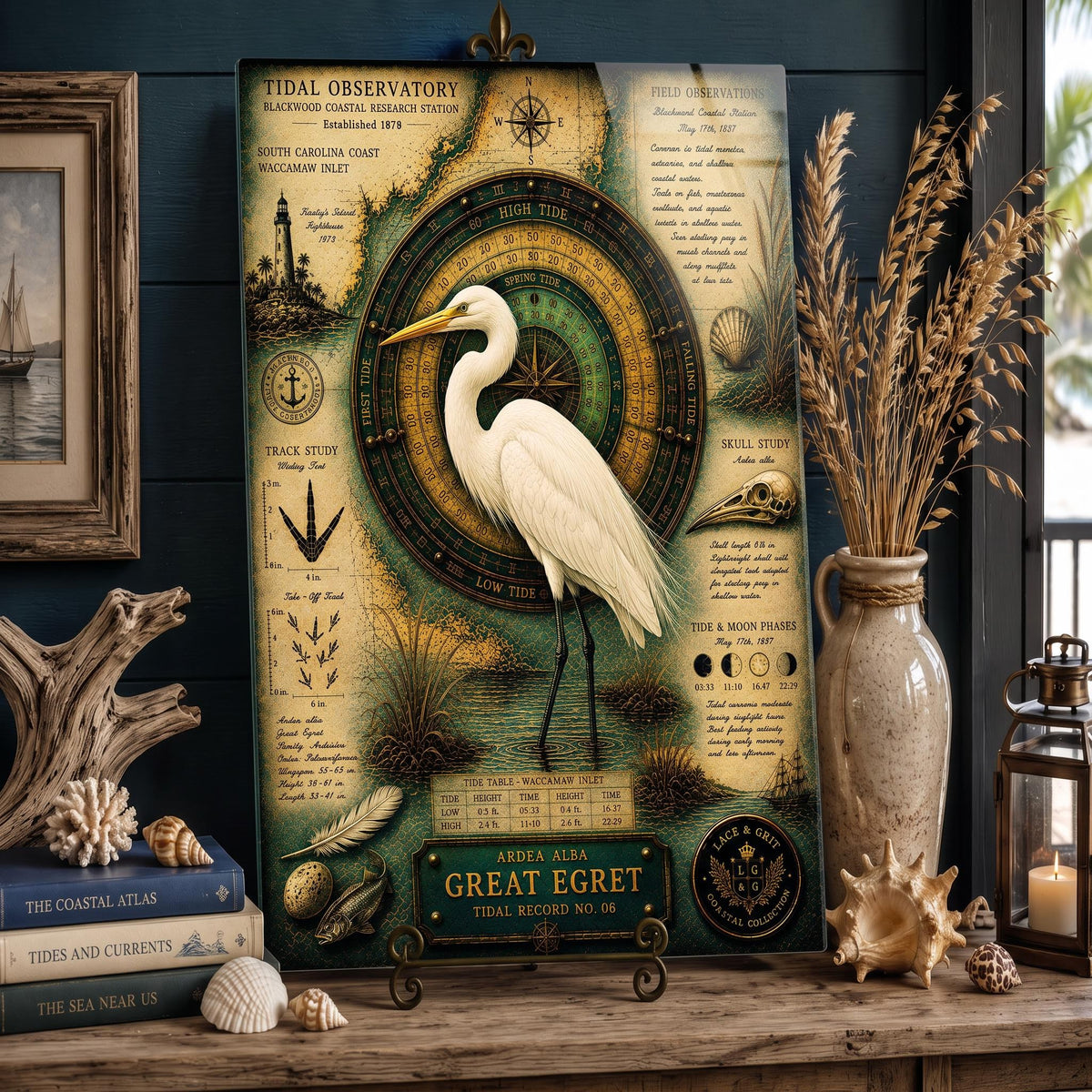 Great Egret Tempered Glass Art Board | Coastal Field Studies