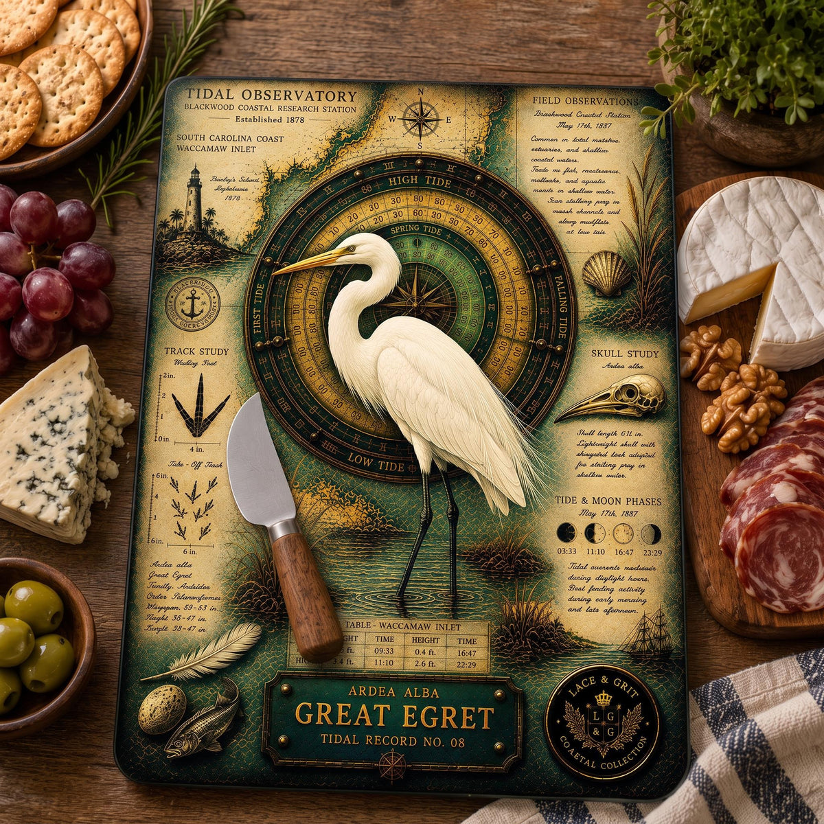 Great Egret Tempered Glass Art Board | Coastal Field Studies
