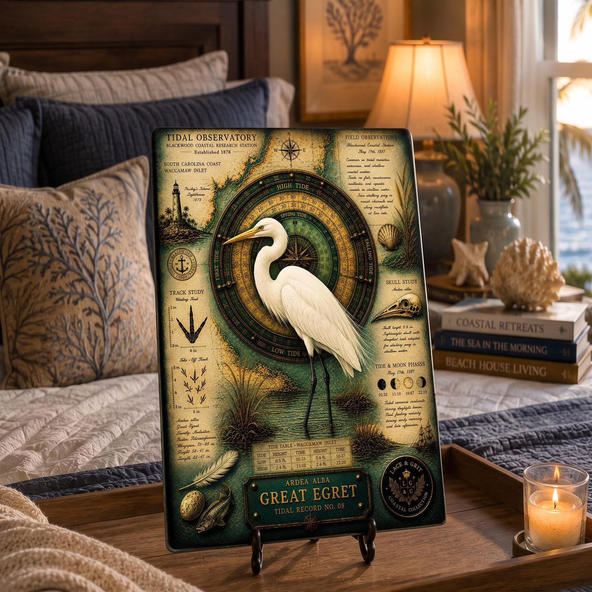 Great Egret Tempered Glass Art Board | Coastal Field Studies