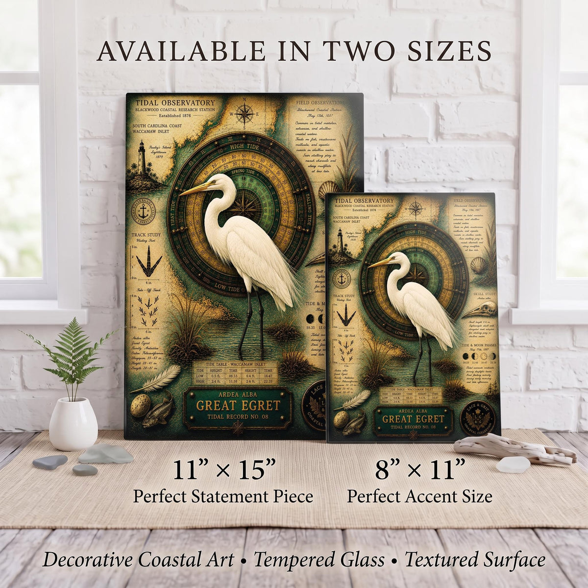Great Egret Tempered Glass Art Board | Coastal Field Studies