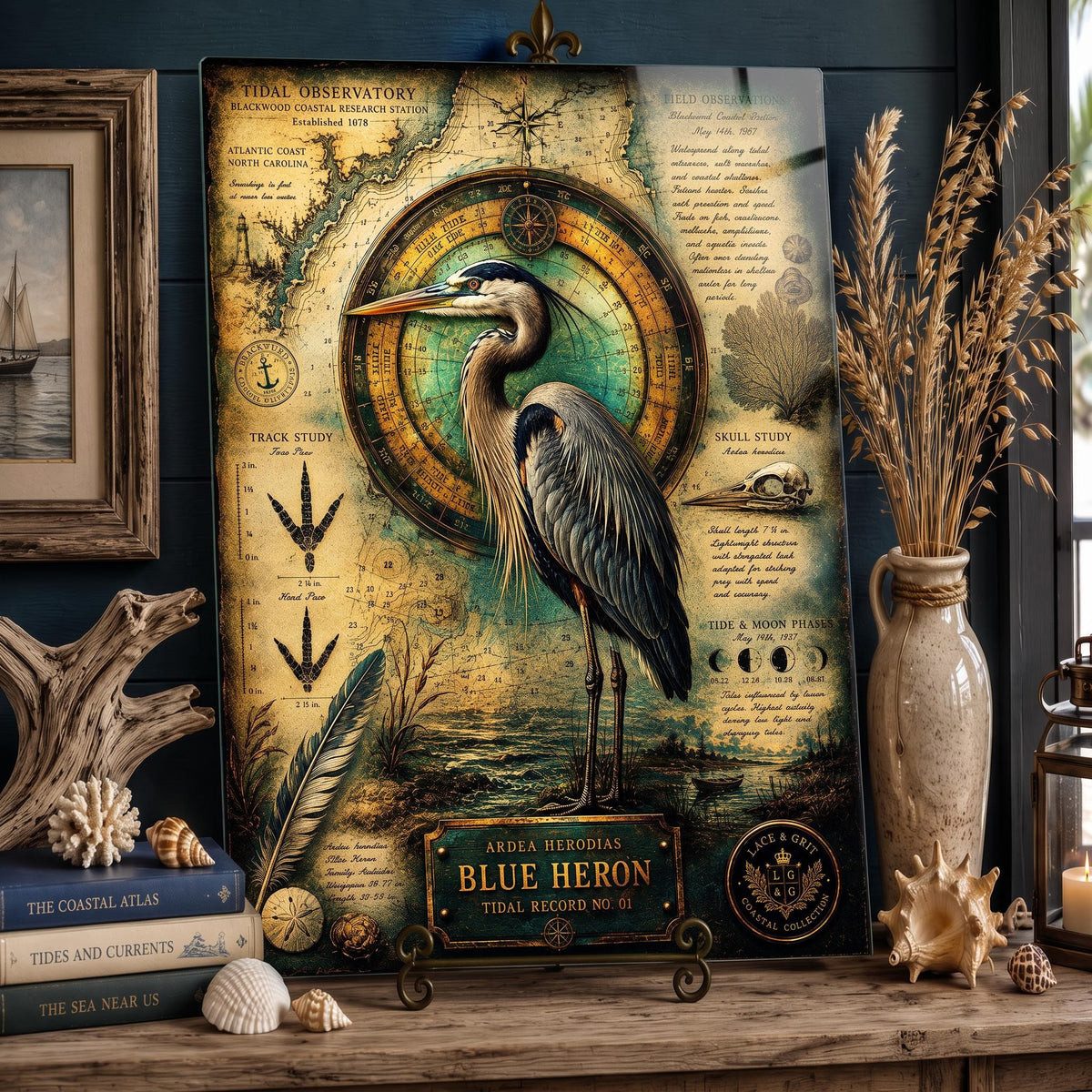 Blue Heron Tempered Glass Art Board | Coastal Field Studies