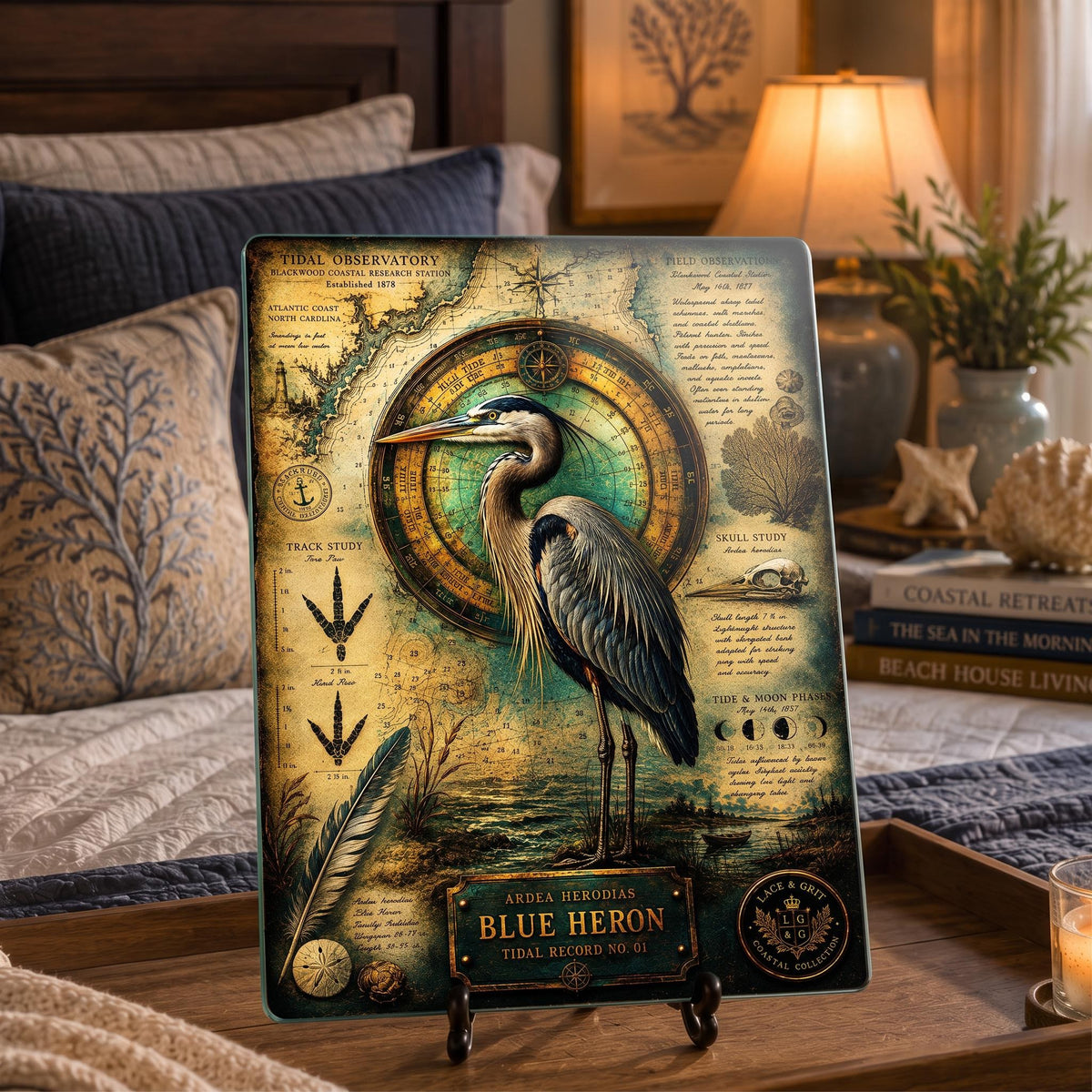 Blue Heron Tempered Glass Art Board | Coastal Field Studies