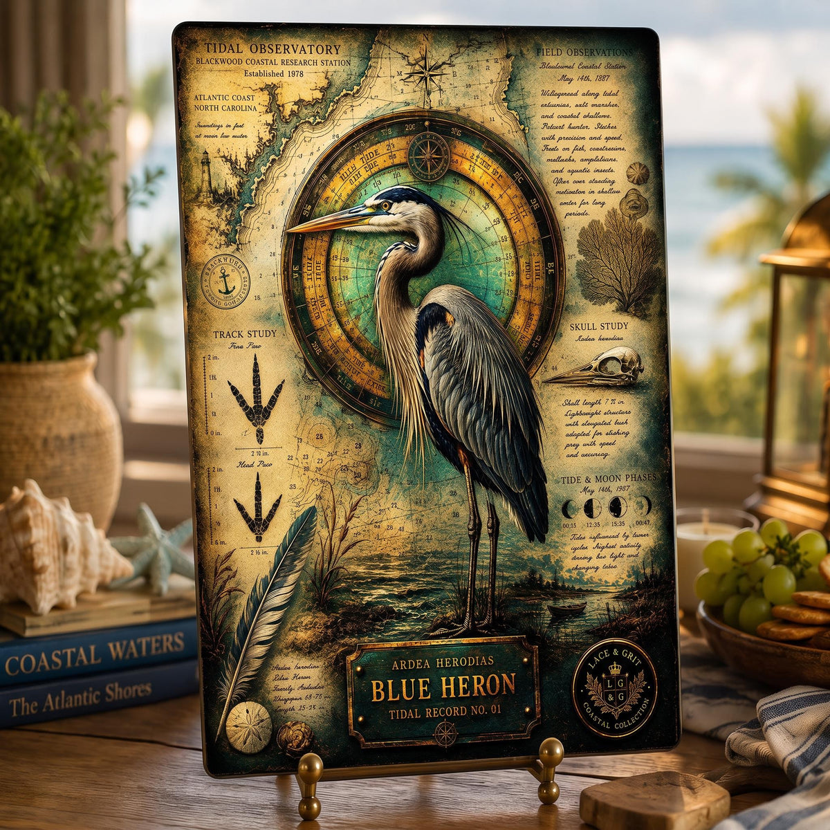 Blue Heron Tempered Glass Art Board | Coastal Field Studies