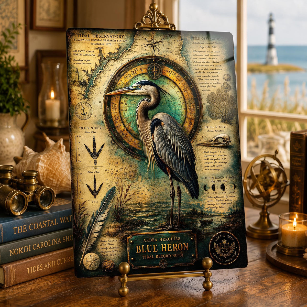 Blue Heron Tempered Glass Art Board | Coastal Field Studies