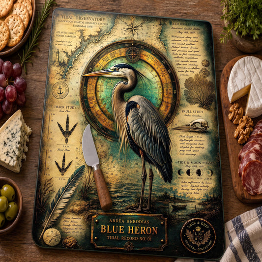 Blue Heron Tempered Glass Art Board | Coastal Field Studies