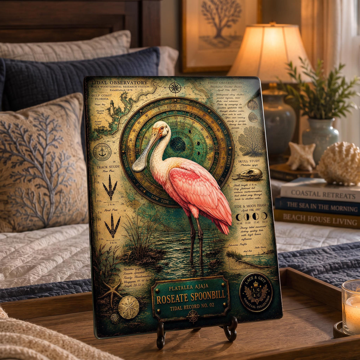 Roseate Spoonbill Tempered Glass Art Board | Coastal Field Studies
