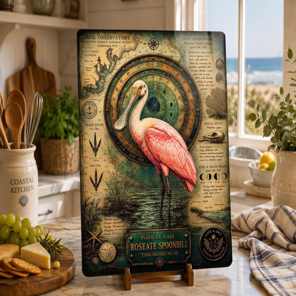 Roseate Spoonbill Tempered Glass Art Board | Coastal Field Studies