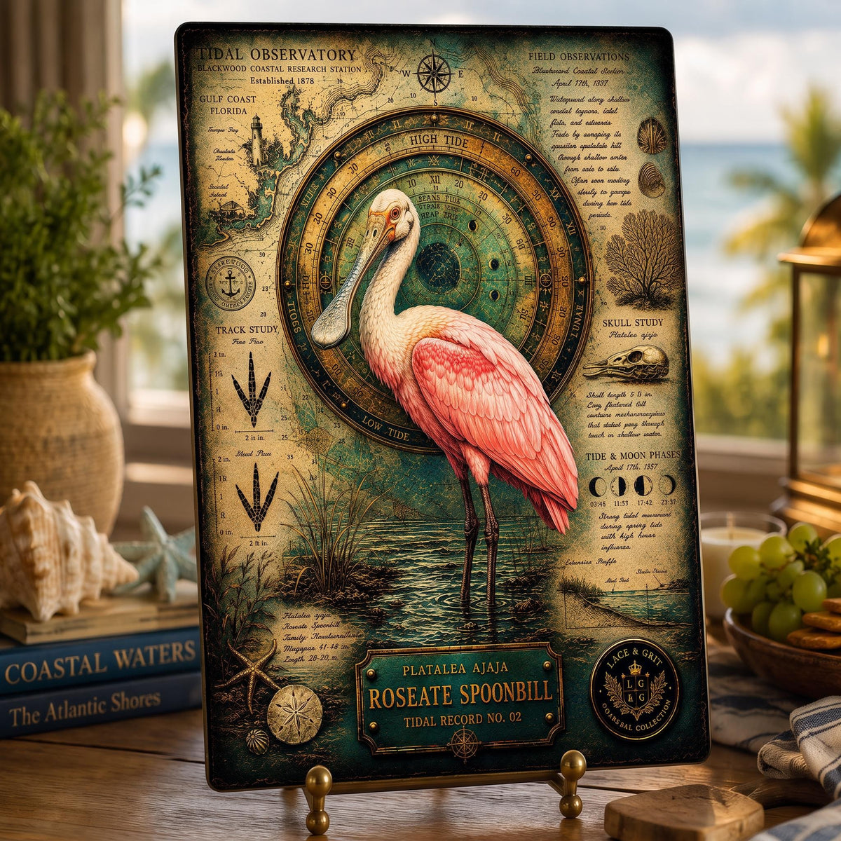 Roseate Spoonbill Tempered Glass Art Board | Coastal Field Studies