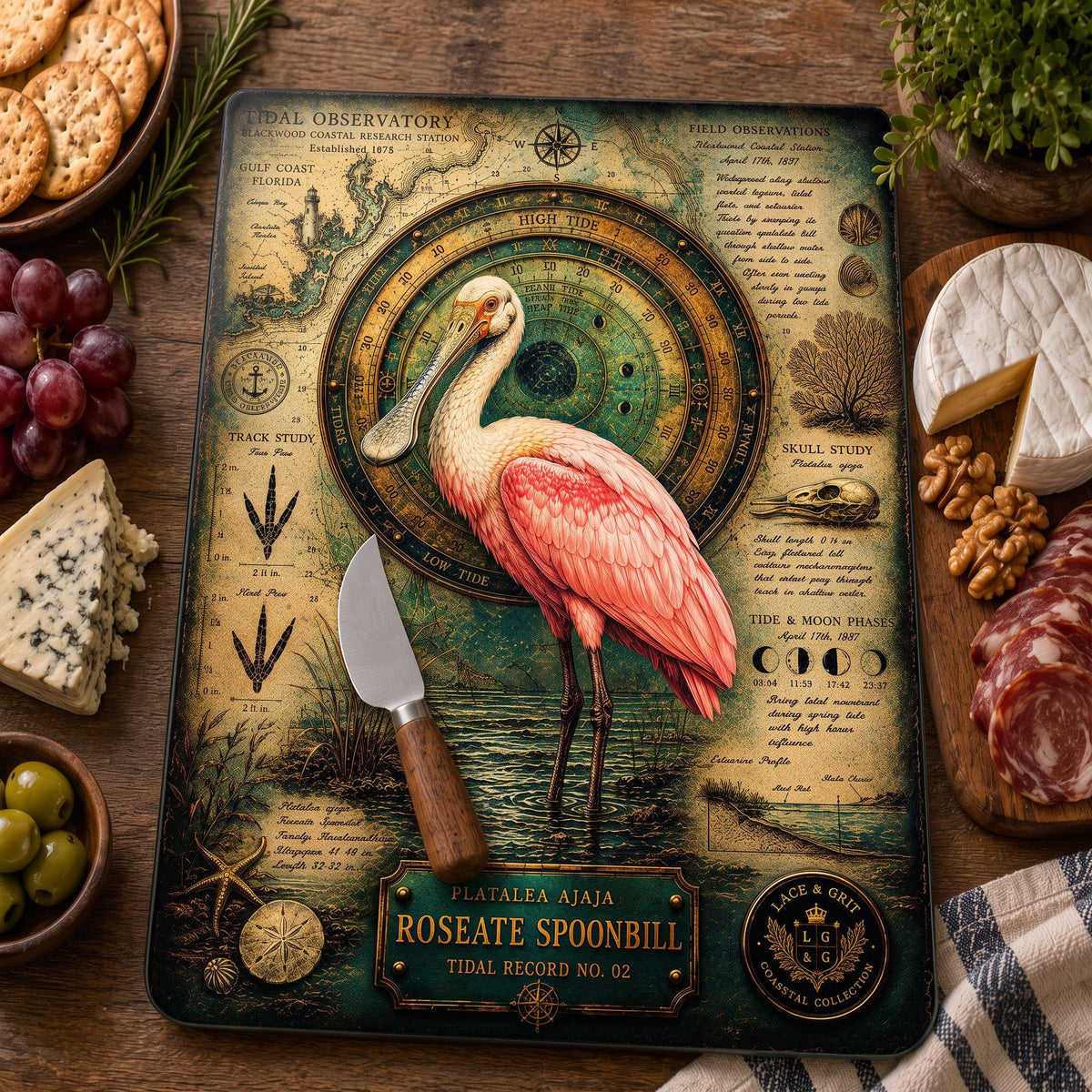 Roseate Spoonbill Tempered Glass Art Board | Coastal Field Studies