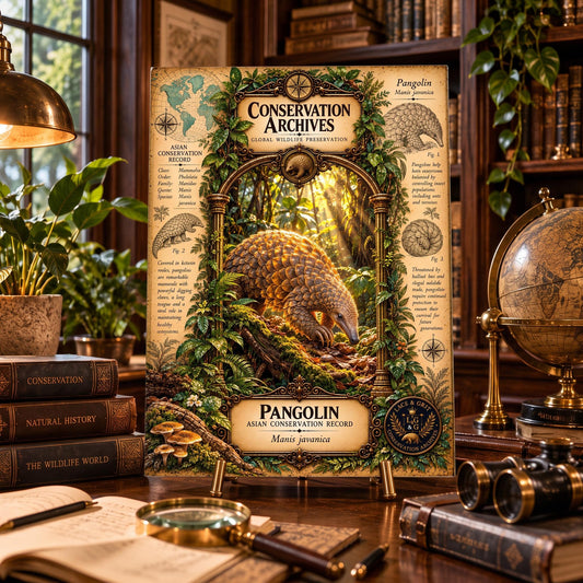 Pangolin Tempered Glass Art Board, Conservation Archives Endangered Wildlife Decor