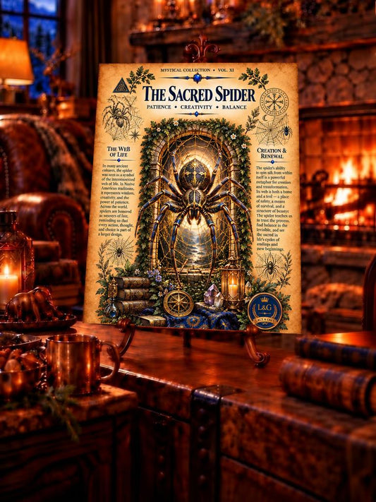 Sacred Spider Tempered Glass Charcuterie Board, Mystical Kitchen Art, Decorative Cutting Board