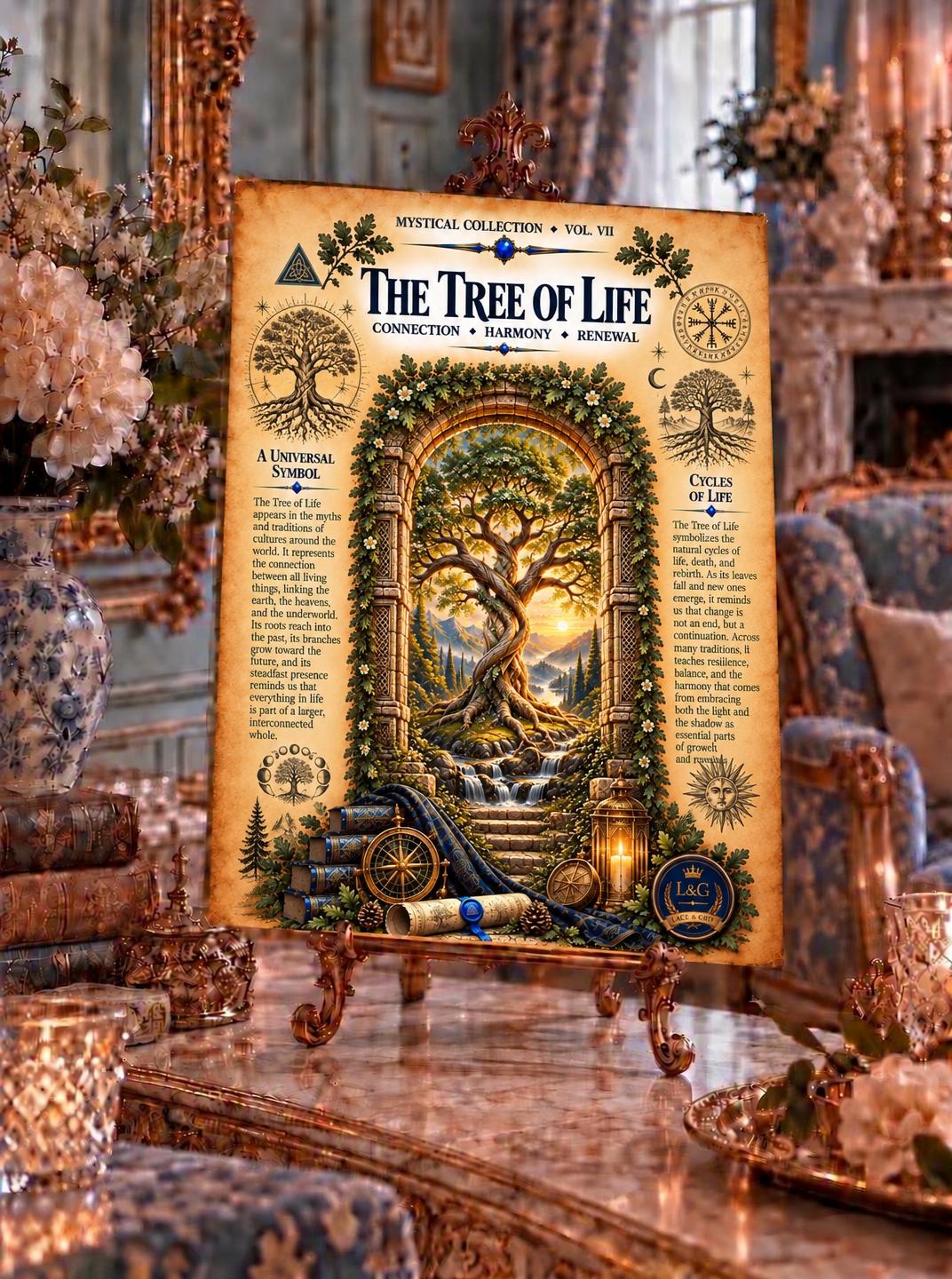 Tree of Life Tempered Glass Charcuterie Board, Mystical Kitchen Art, Decorative Cutting Board