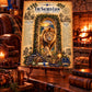 Sacred Lion Tempered Glass Charcuterie Board, Mystical Kitchen Art, Decorative Cutting Board