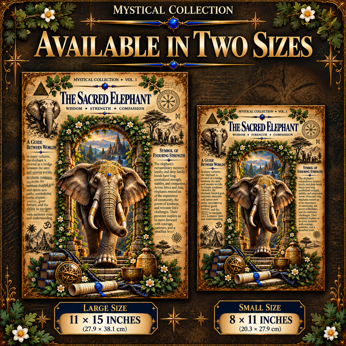 Sacred Elephant Tempered Glass Charcuterie Board, Mystical Kitchen Art, Decorative Cutting Board