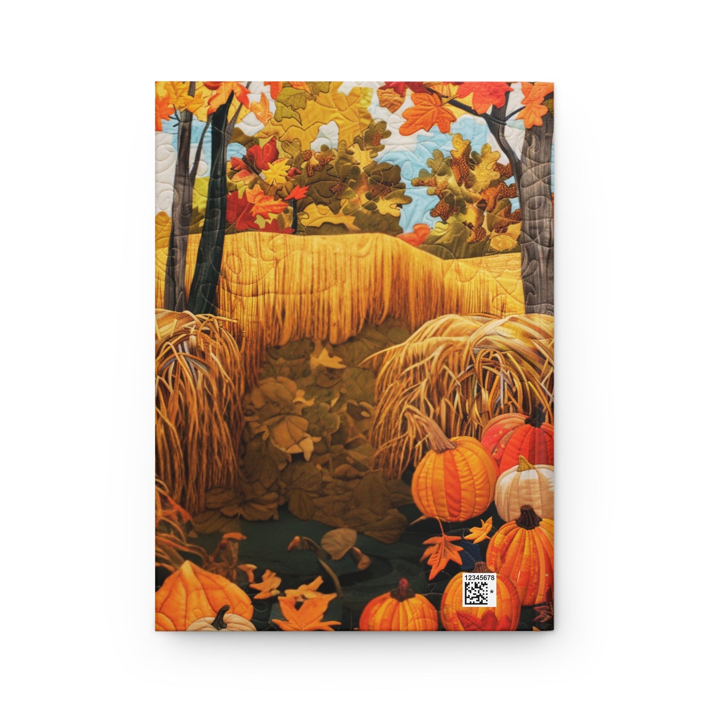 Quilted-Look Goldendoodle Journal - Cozy Autumn Reading Scene, Dog Gift