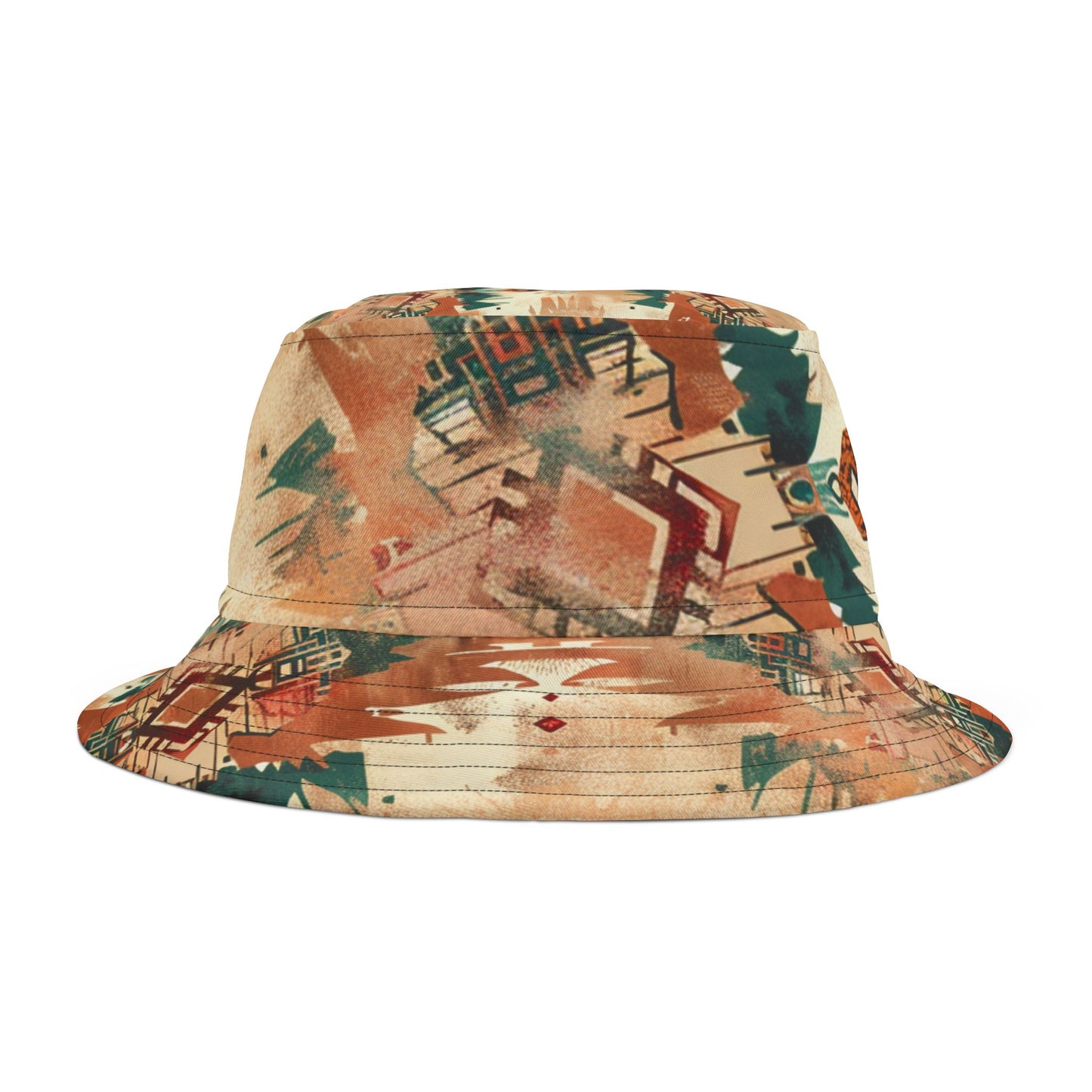 Desert Mirage Bucket Hat – Southwestern Boho Pattern in Clay & Teal | Unisex All-Over Print Hat by Lace & Grit