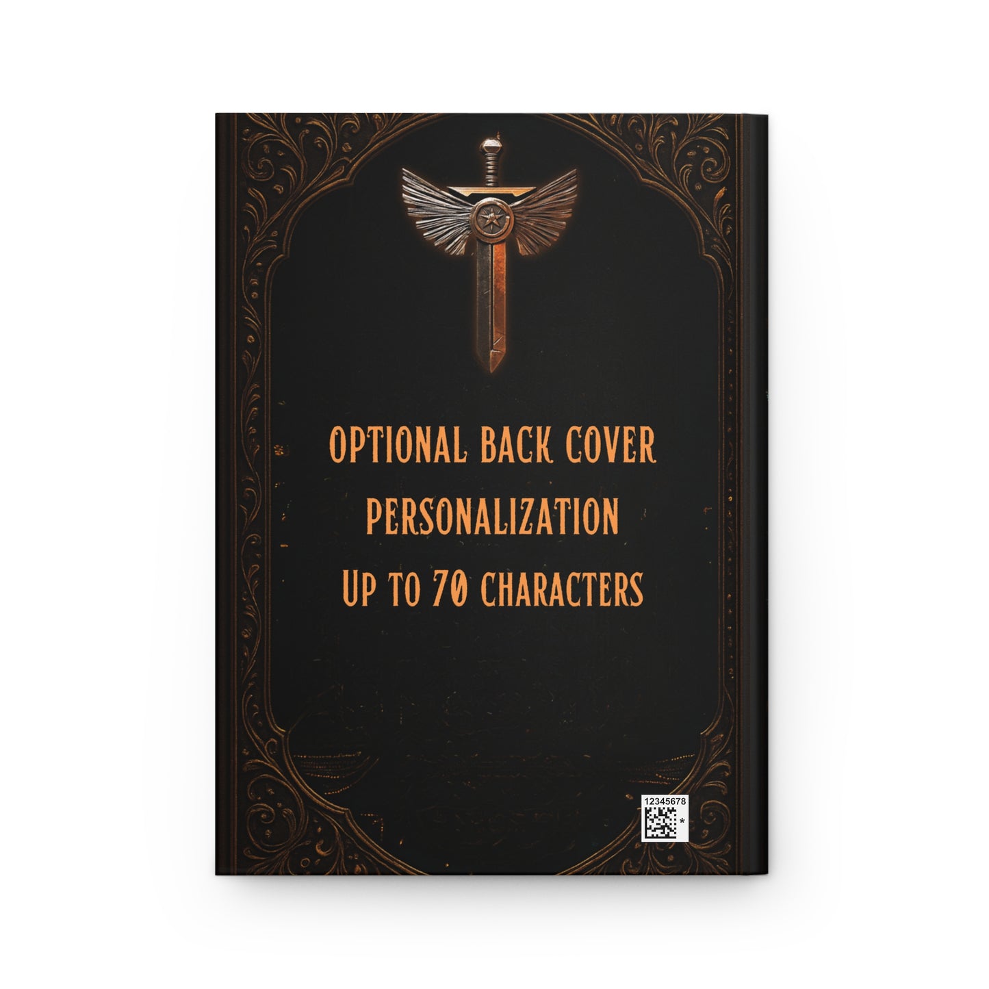 Winged Sword Journal – Fantasy RPG Notebook, Medieval Warrior Diary, Personalized Hardcover Journal, Gothic Book of Courage