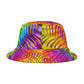 Boho Radiance Bucket Hat – Vibrant Rainbow Tie-Dye Pattern | Unisex All-Over Print Hat by Lace & Grit