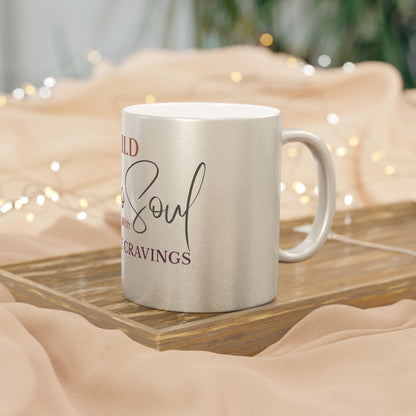 Wild Boho Soul with Caffeine Cravings – Gold or Silver Metallic Mug | Perfect for Caffeine Lovers