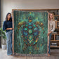 Beaded Look Sea Turtle – Woven Throw Blanket