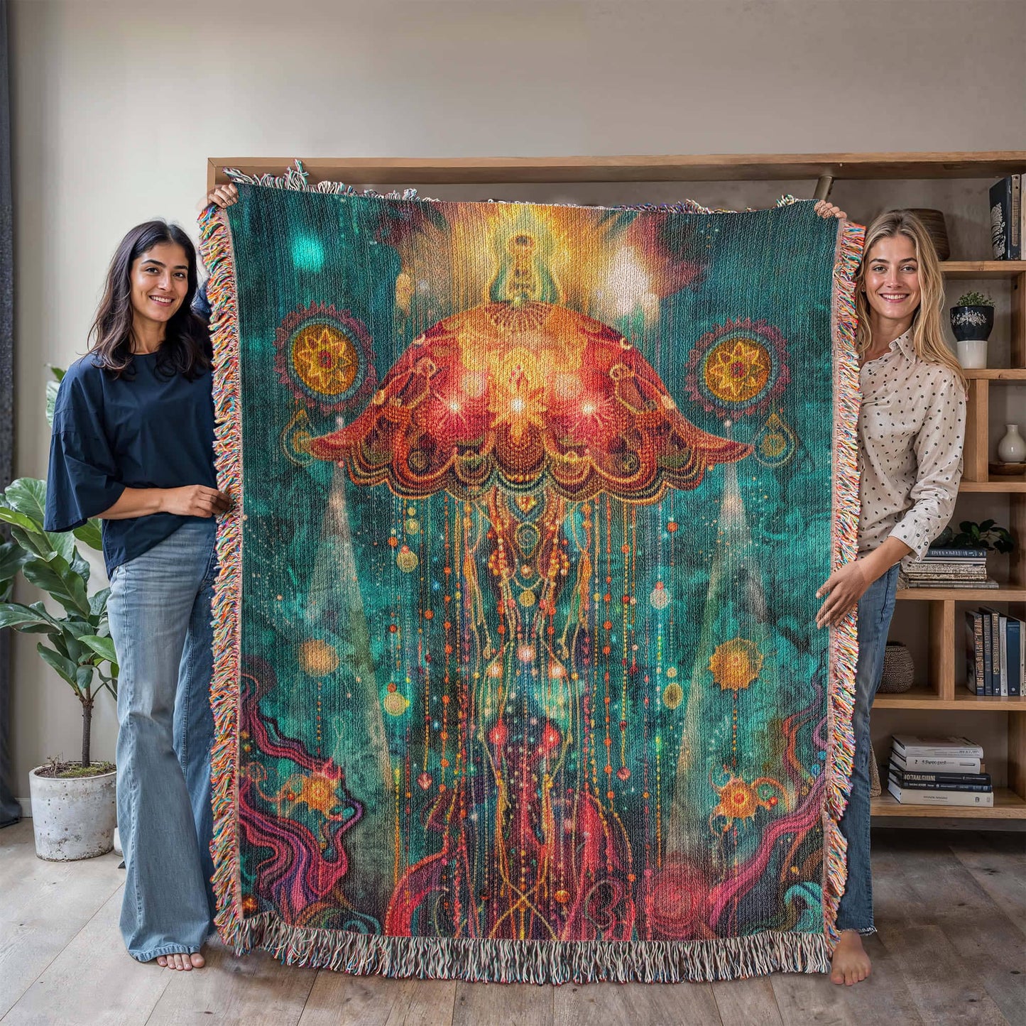 Beaded Look Jellyfish – Woven Throw Blanket