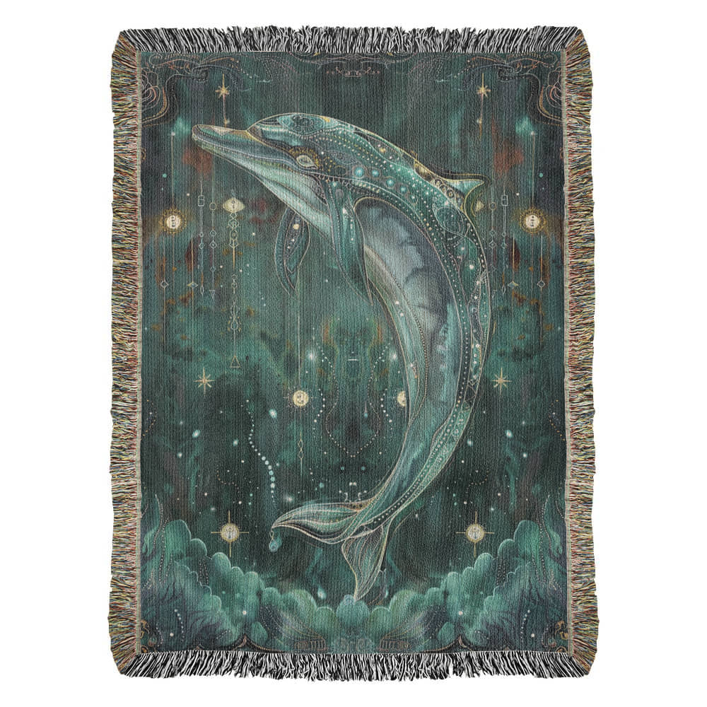Beaded Look Dolphin – Woven Throw Blanket