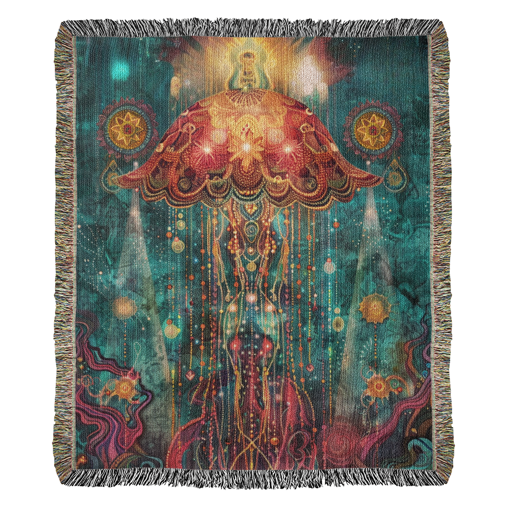 Beaded Look Jellyfish – Woven Throw Blanket