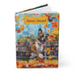 Quilted-Look Boxer Journal - Playful Autumn Leaves Scene, Dog Gift