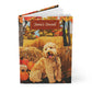 Quilted-Look Goldendoodle Journal - Cozy Autumn Reading Scene, Dog Gift